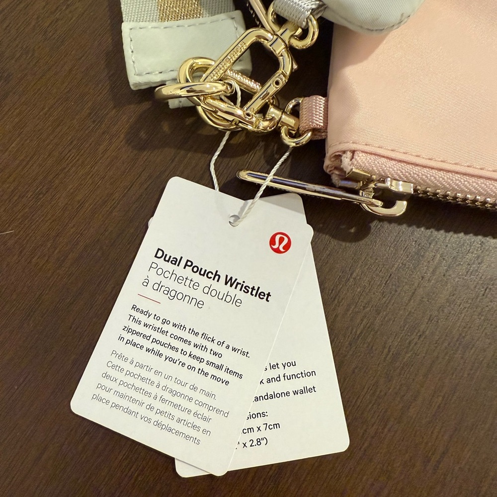 Lululemon Pink and Cream Dual Pouch Wristlet Wallet - Picture 3 of 5
